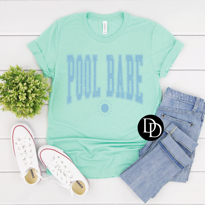 Pool Babe Oversized (Light Blue Ink) *Screen Print Transfer*