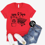Sips & Trips (Black Ink) *Screen Print Transfer*