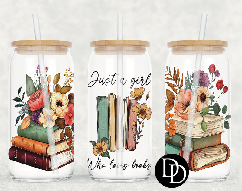 Just A Girl Who Loves Books UV DTF Cup Wrap