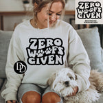 Zero Woofs Given With Matching Dog Screen (Black Ink) *Screen Print Transfer*