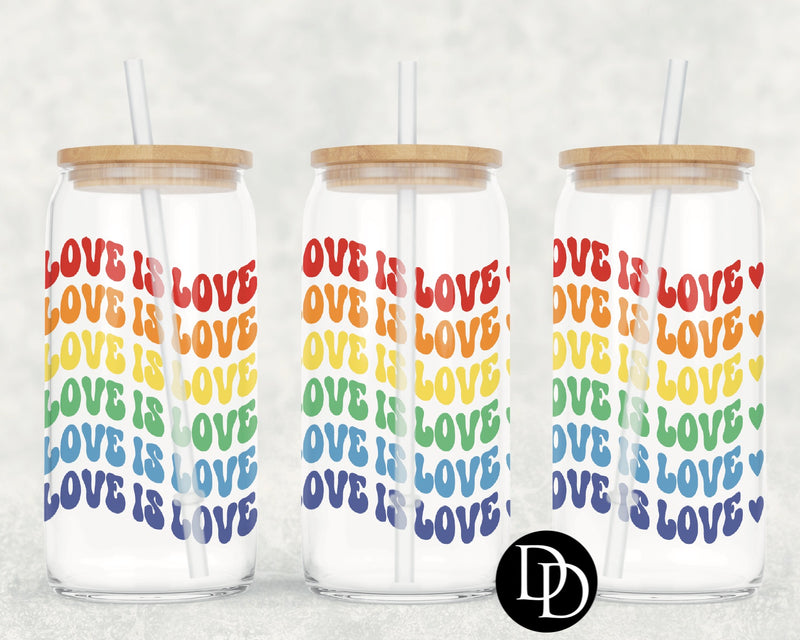 Love Is Love Wavy UV DTF Cup Wrap