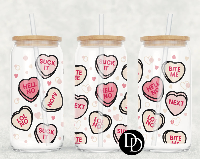 Anti V Day Heart UV DTF Cup Wrap
