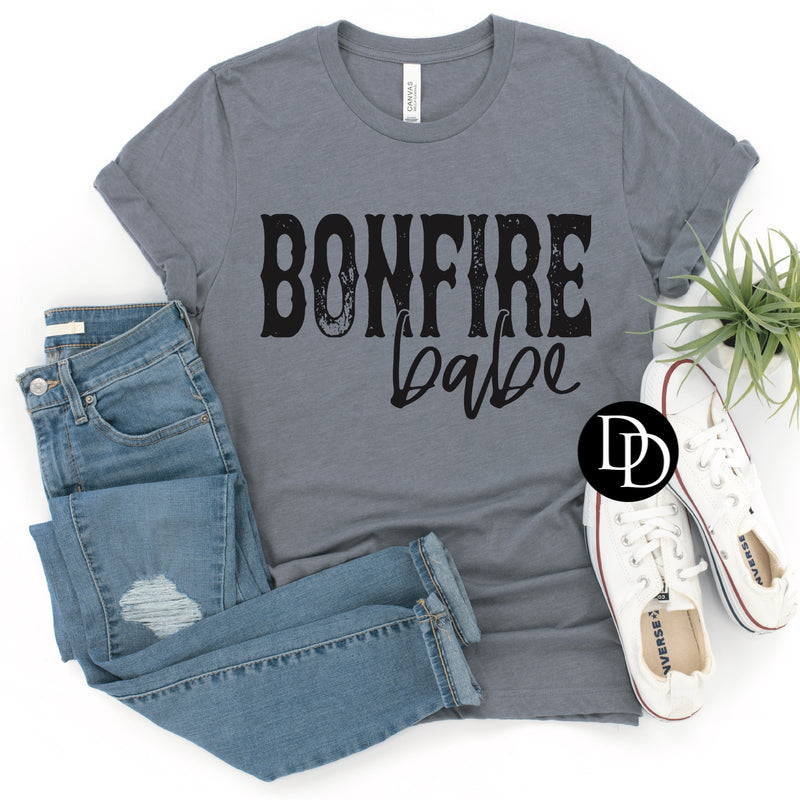 Bonfire Babe Oversized (Black Ink) *Screen Print Transfer*