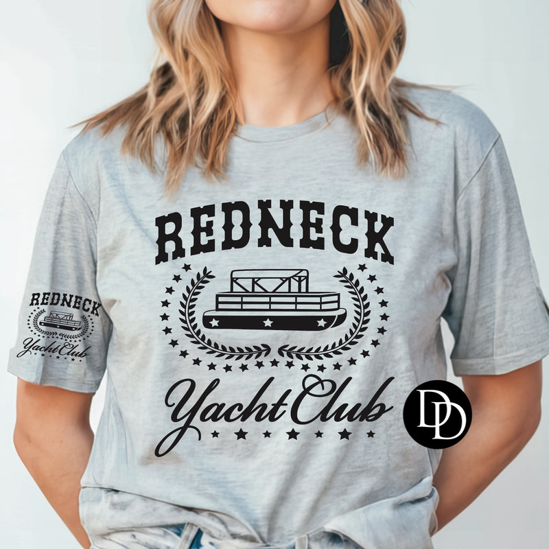 Redneck Yacht With Pocket Accent  (Black Ink) *Screen Print Transfer*