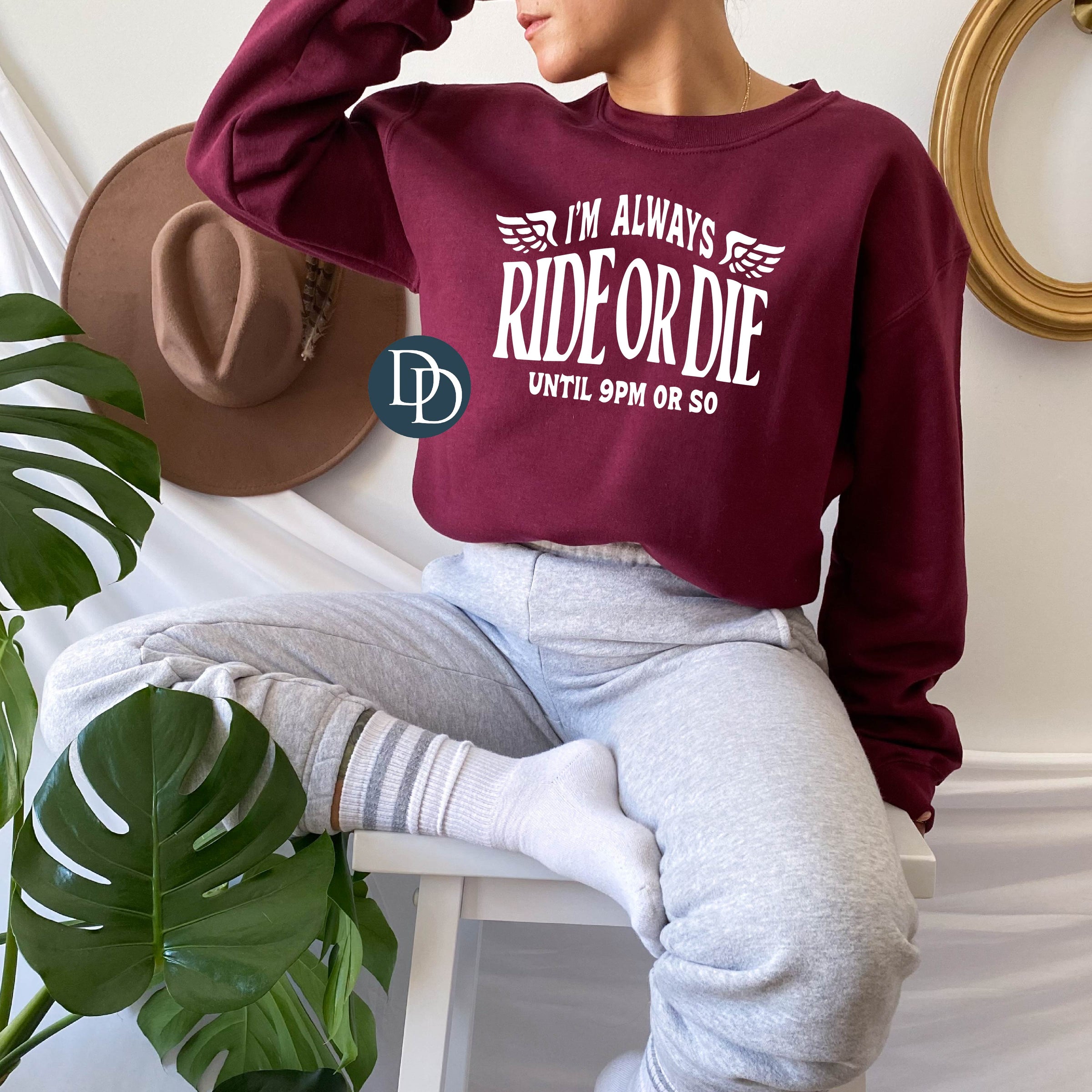 Always Ride Shirt I'm Always Ride Or Die (White Ink) *Screen Print Transfer* – Dapper Designs