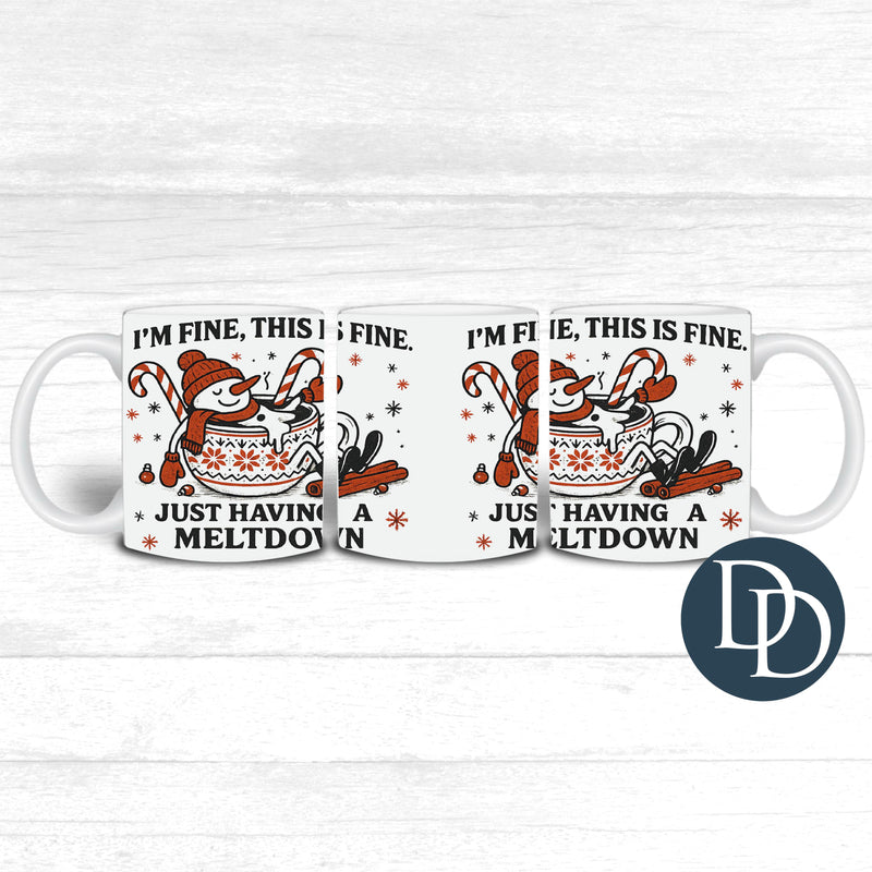 I'm Fine This Is Fine Snowman *UV DTF Mug Wrap*