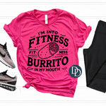 I'm Into Fitness Burrito In My Mouth Model (Black Ink) *Screen Print Transfer*