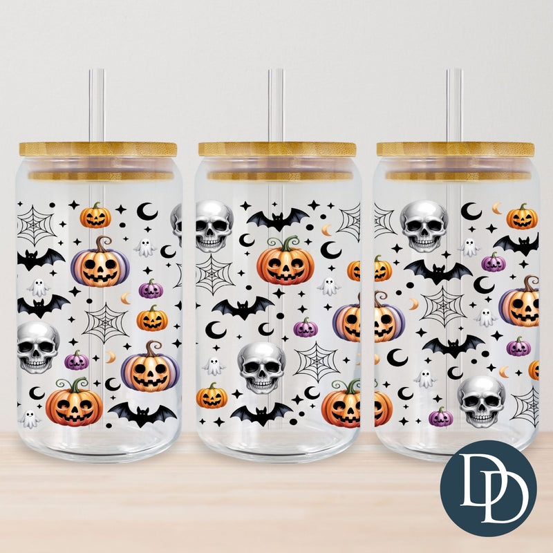 Jack-O-Lanterns Skulls And Bats *UV DTF Cup Wrap*
