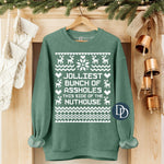 Jolliest Bunch Oversized Ugly Christmas Sweater (White Ink) *Screen Print Transfer*