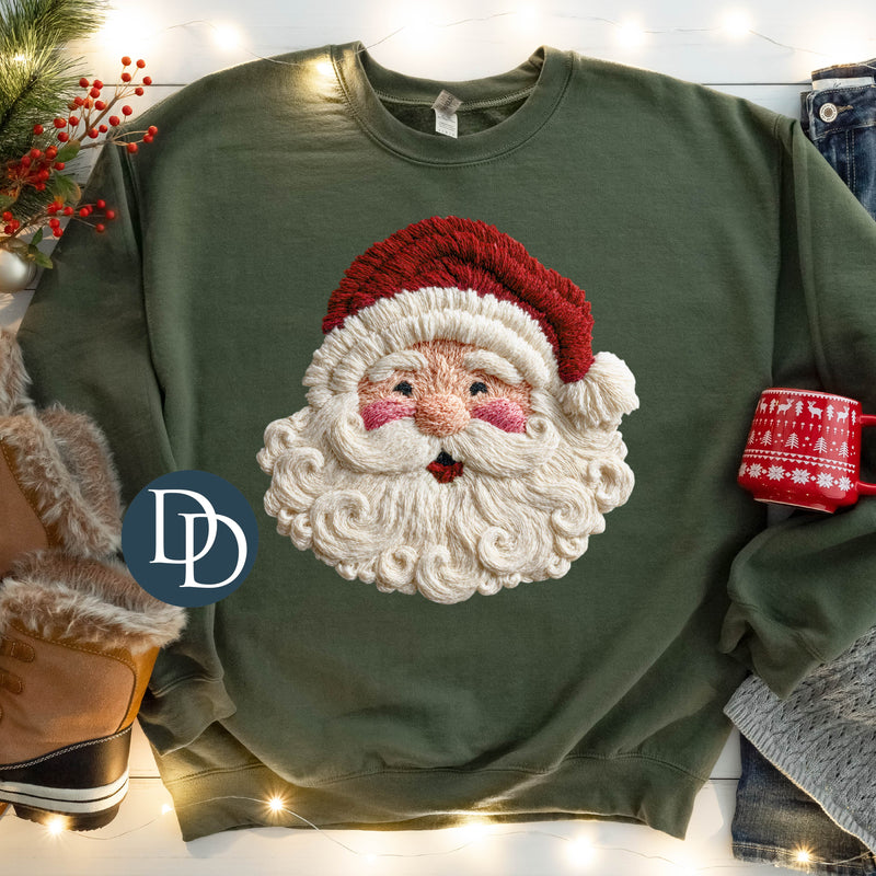 Jolly Santa Face Faux Yarn *DTF Transfer*