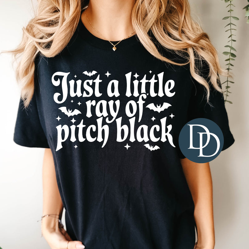 Just A Little Ray Of Pitch Black Bats (White Ink) *Screen Print Transfer*