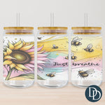 Just Breathe Bees Tumbler Print *Sublimation Print Transfer*