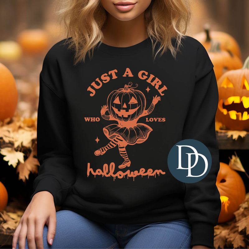 OVERSIZED Just a Girl Who Loves Halloween *DTF Transfer*