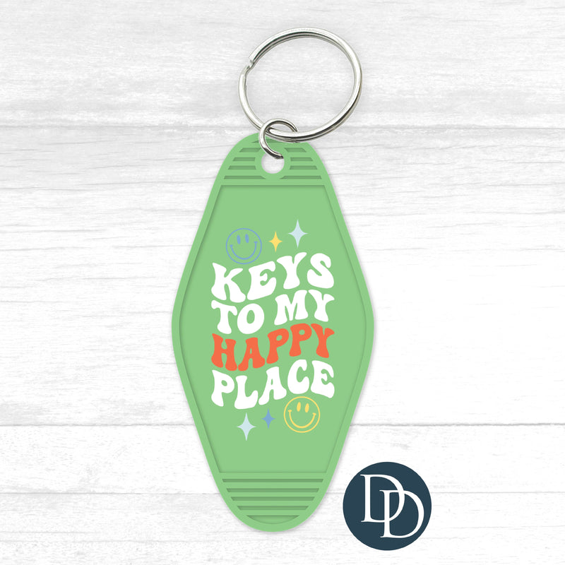 Keys To My Happy Place Motel Keychain UV DTF Decal