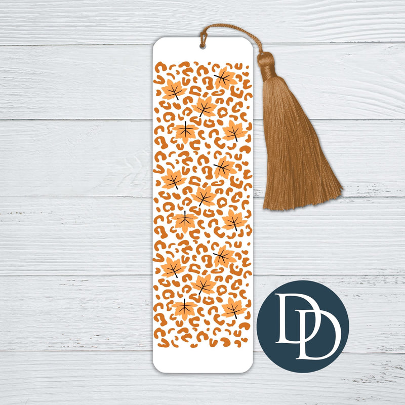 Leopard Print Fall Leaves *UV DTF Bookmark Decal*