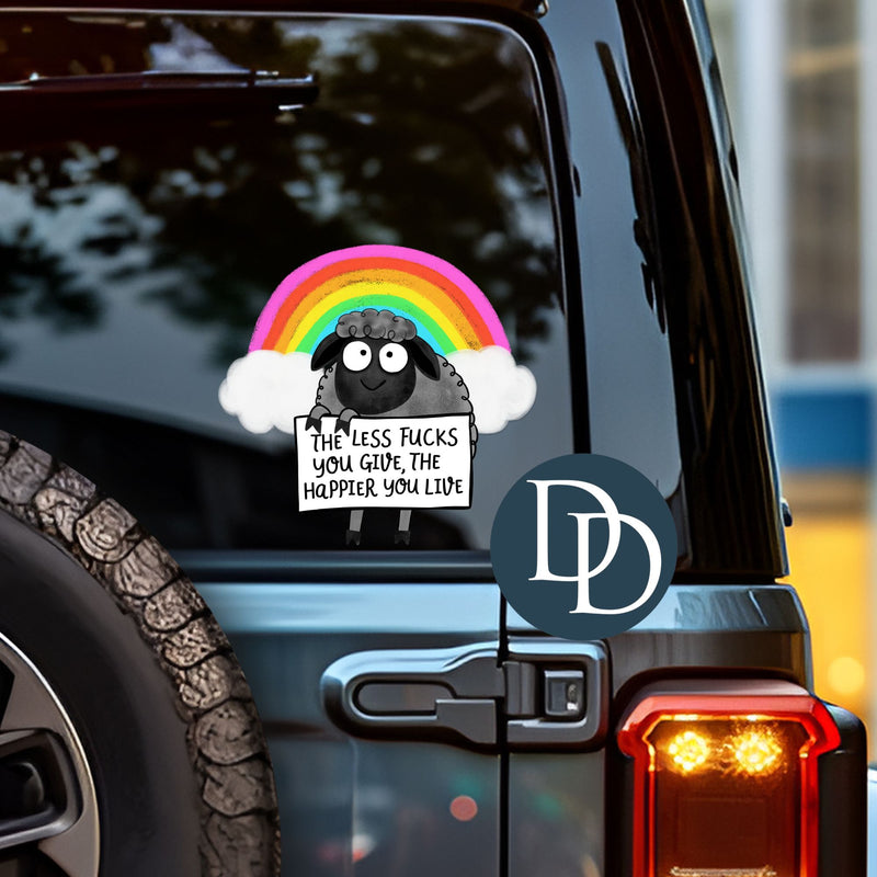 Less Fcks Black Sheep *UV DTF Decal*