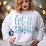 Let It Snow Faux Sequin Snowflake *DTF Transfer*