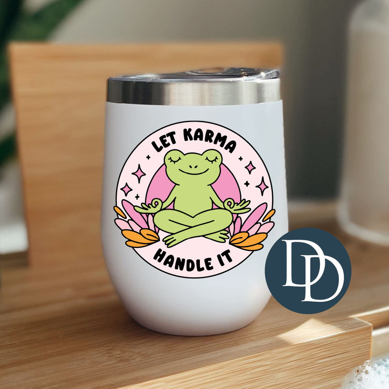 Let Karma Handle It Meditating Frog *UV DTF Decal*