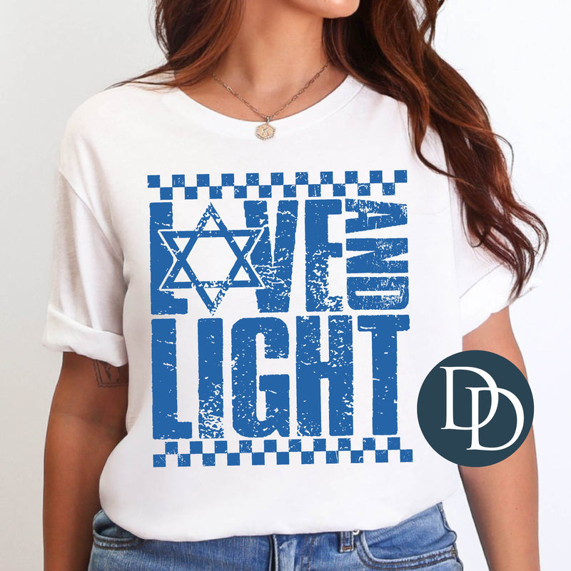 Love And Light Star Distressed Checkered *DTF Transfer*
