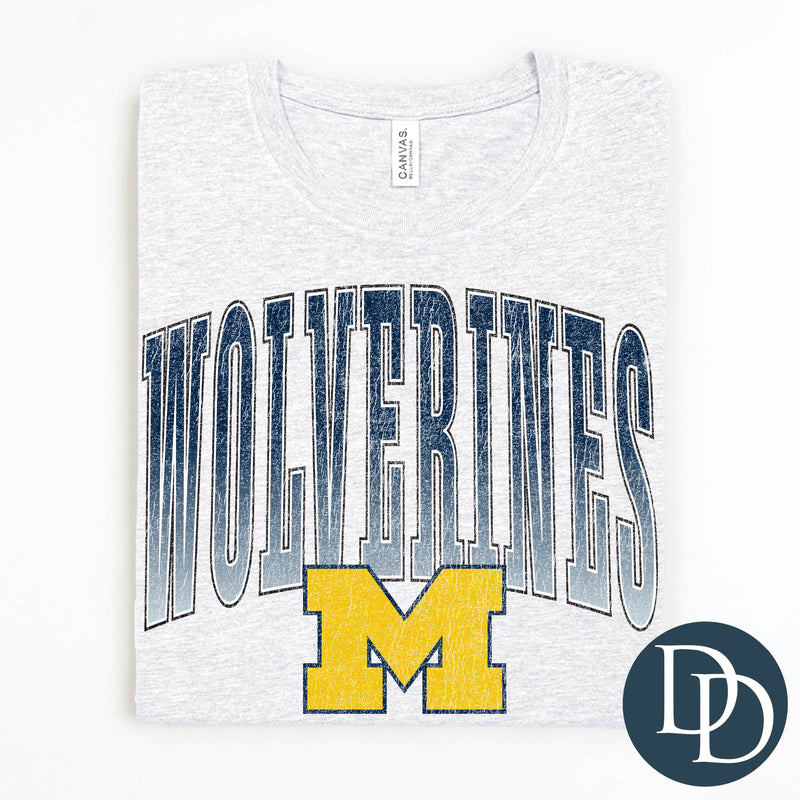 MI Wolverine Distressed Arch *DTF Transfer*