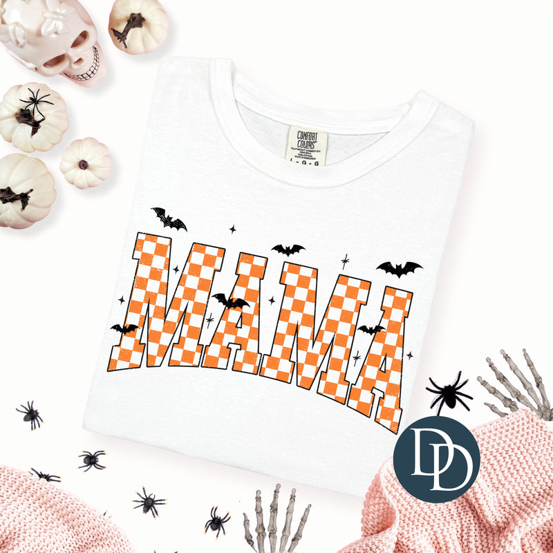 Mama Halloween Checkered Bats *DTF Transfer*