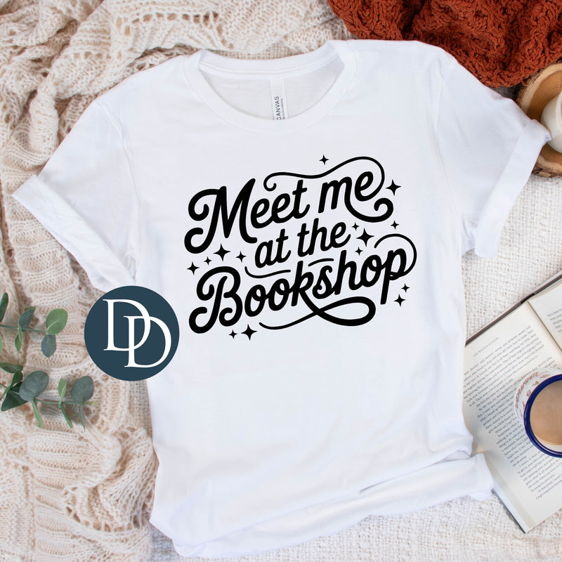 Meet Me At The Bookshop (Black Ink) *Screen Print Transfer*