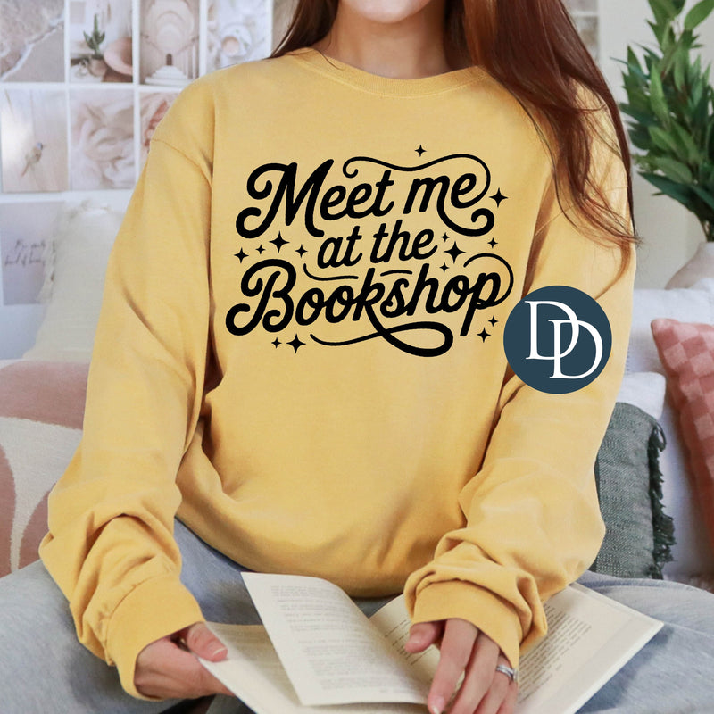 Meet Me At The Bookshop (Black Ink) *Screen Print Transfer*