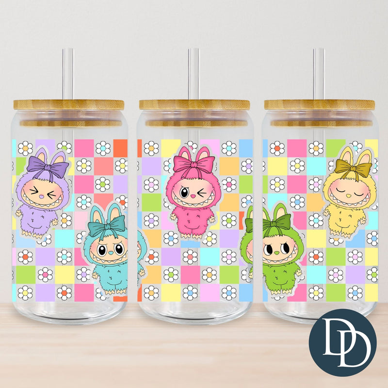 Dapper Wrapping Multi Labubu Checkered Daisy *UV DTF Cup Wrap* – Dapper Designs