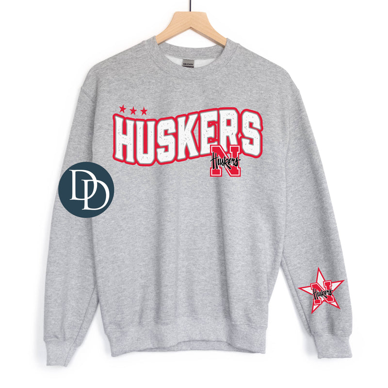 NE Husker Wavy Stars With Sleeve Accent *DTF Transfer*