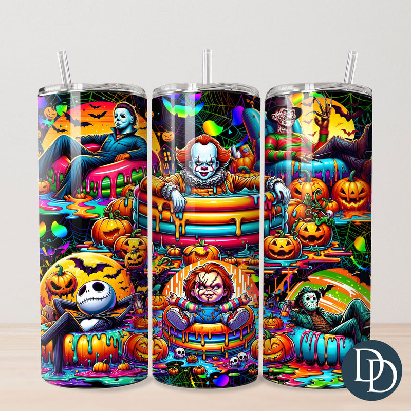 Neon Horror Guys Tumbler Print *Sublimation Print Transfer*