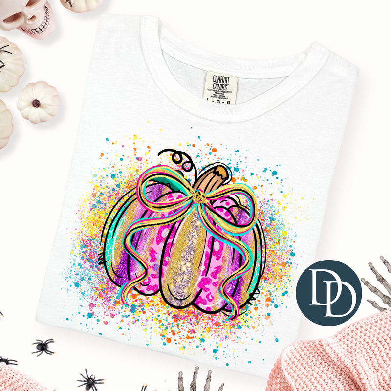 Neon Splatter Pumpkin *DTF Transfer*