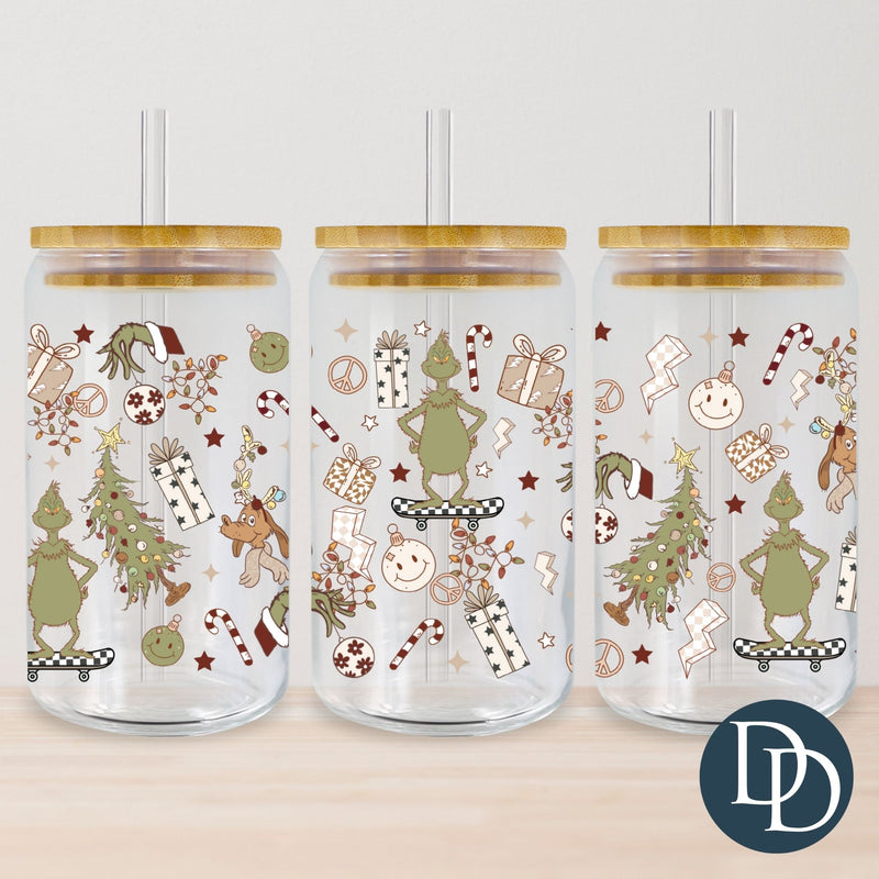 Neutral Trendy Grnch Christmas *UV DTF Cup Wrap*