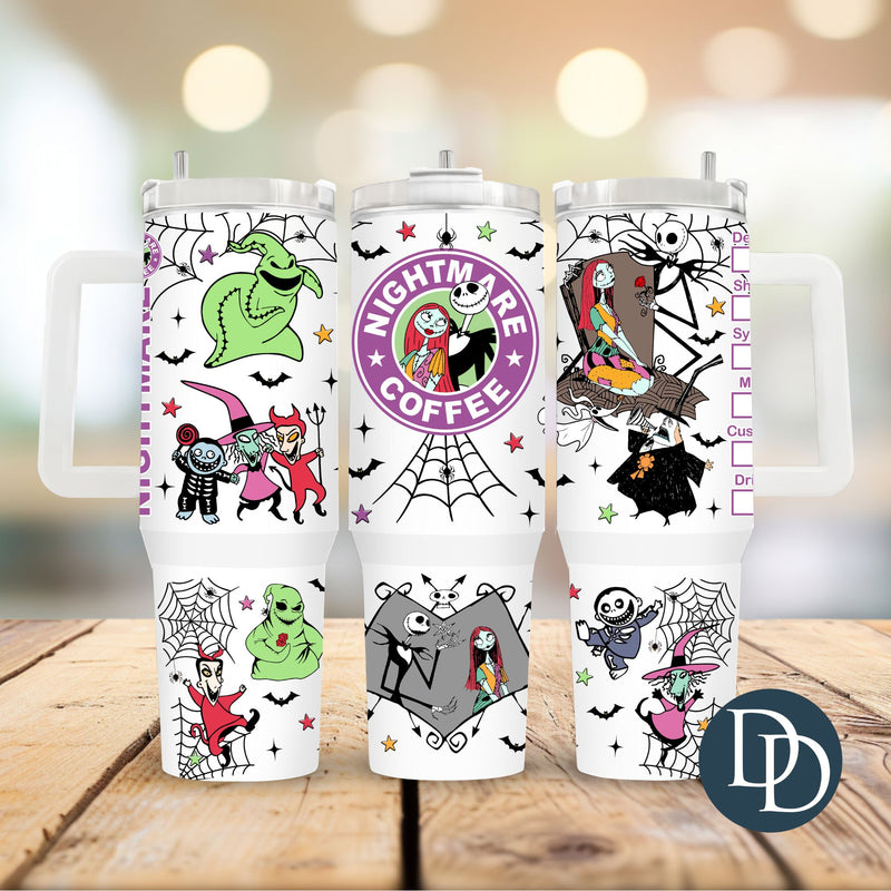 Nightmare Coffee *UV DTF 40oz Tumbler Wrap*