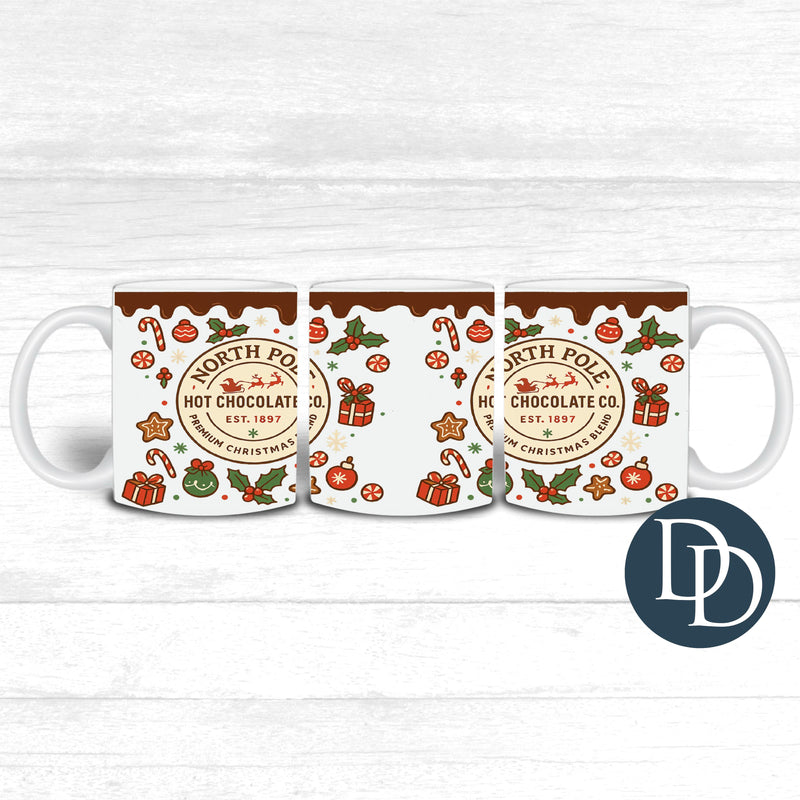 North Pole Hot Chocolate Co Collage *UV DTF Mug Wrap*