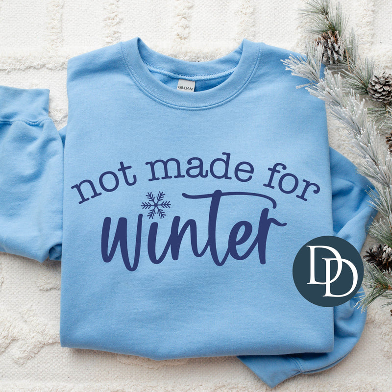 Not Made For Winter Snowflake (Navy Ink) *Screen Print Transfer*