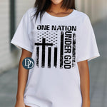 Oversized One Nation Under God (Black Ink) *Screen Print Transfer*