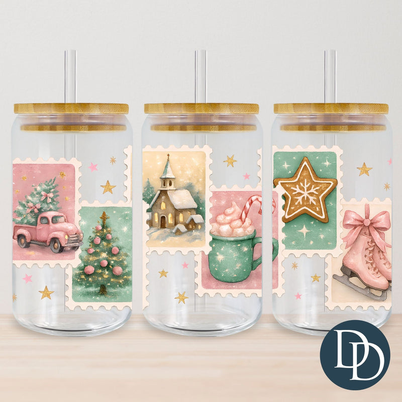 Pastel Christmas Stamps *UV DTF Cup Wrap*