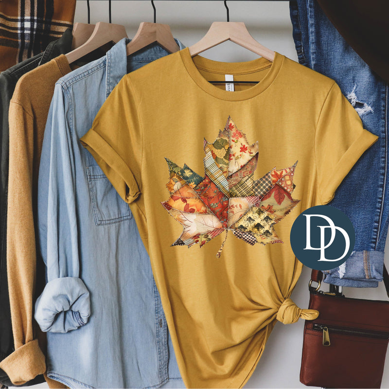 Patchwork Fall Leaf *DTF Transfer*