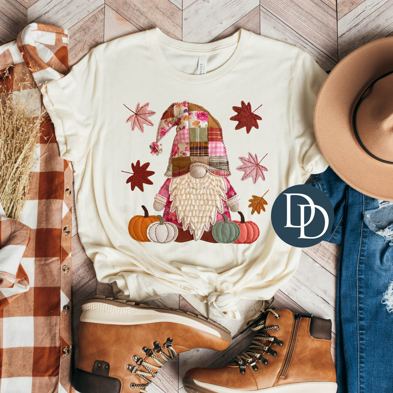 Patchwork Gnome Faux Embroidery *DTF Transfer*