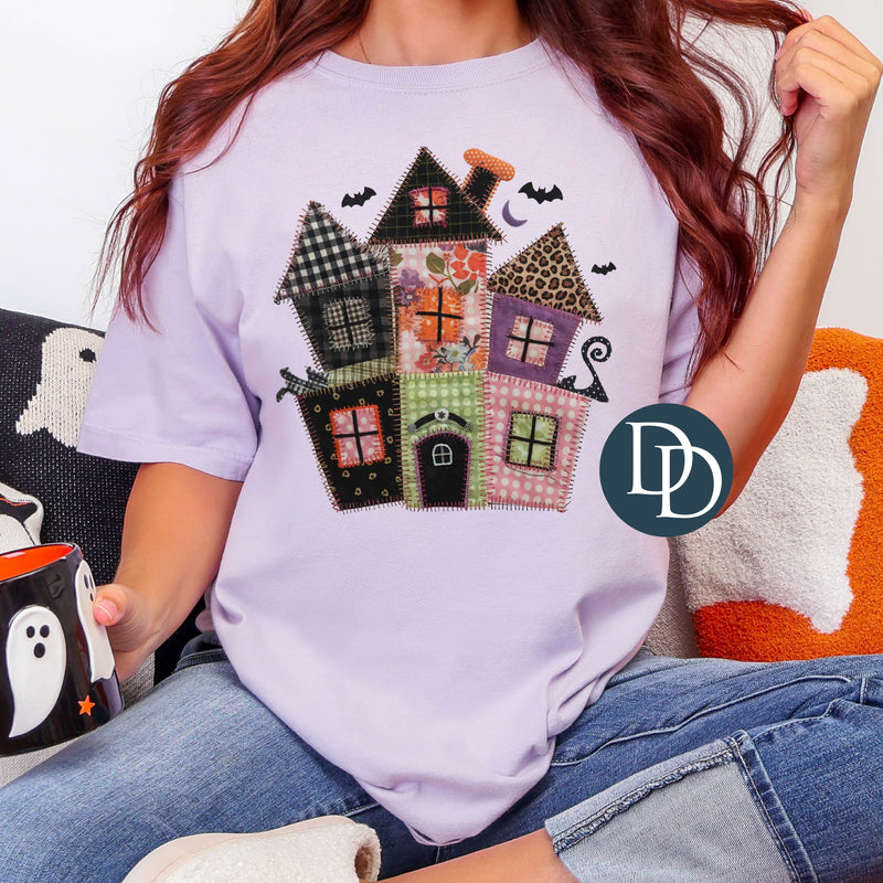 Patchwork Haunted House *DTF Transfer*