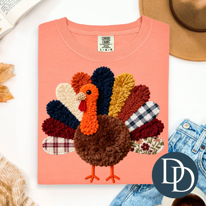 Patchwork Turkey Faux Yarn *DTF Transfer*