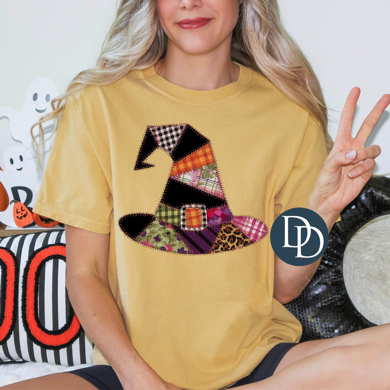 Patchwork Witch Hat *DTF Transfer*