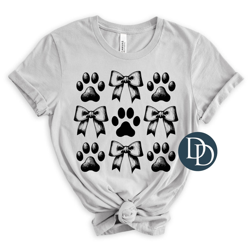 Paws And Bows (Black Ink) *Screen Print Transfer*