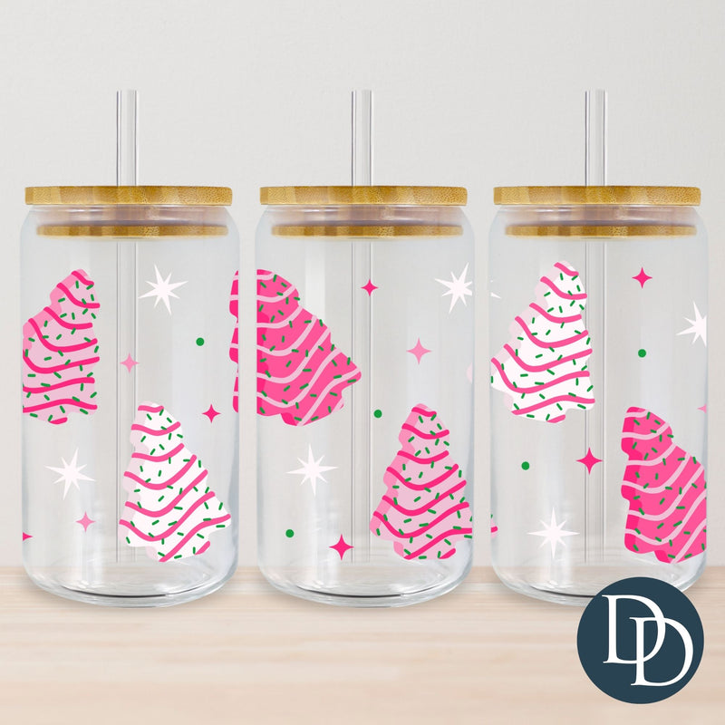 Pink Christmas Tree Cakes *UV DTF Cup Wrap*