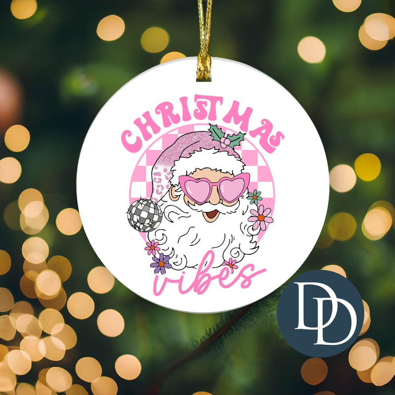 Pink Christmas Vibes *Sublimation Ornament Transfer*