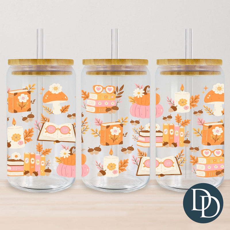 Pink Fall Cozy Books *UV DTF Cup Wrap*