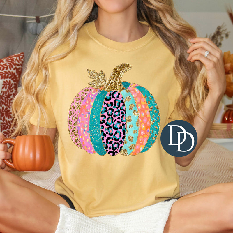 Preppy Faux Glitter Pumpkin *DTF Transfer*