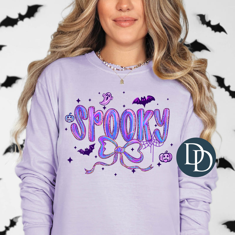 Purple Spooky Handlettering Bow *DTF Transfer*