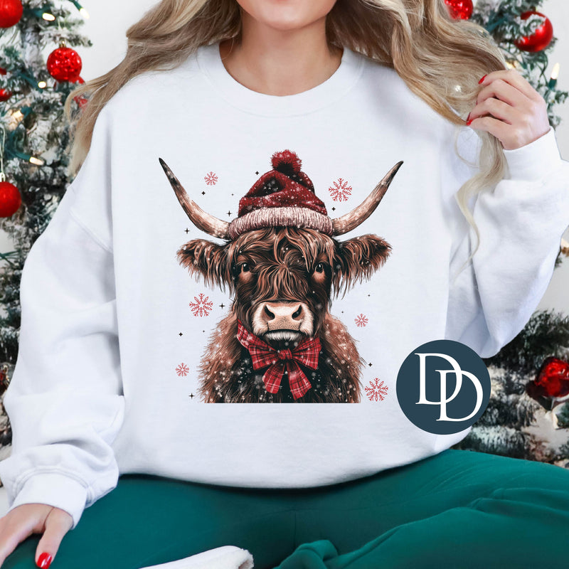 Red Christmas Highland Cow *DTF Transfer*