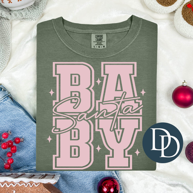 Santa Baby Stack (Baby Pink Ink) *Screen Print Transfer*